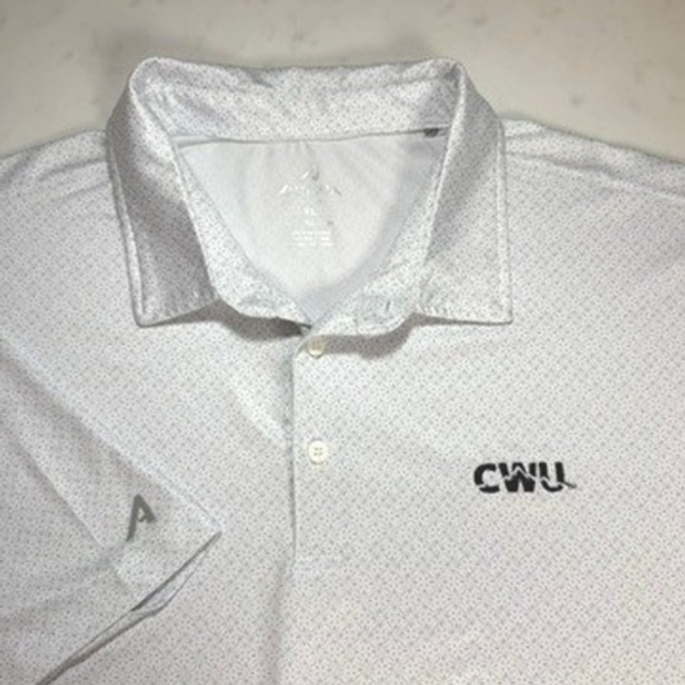 Antigua Mens CWU Central Washington University Polo Shirt XL Geometric Print